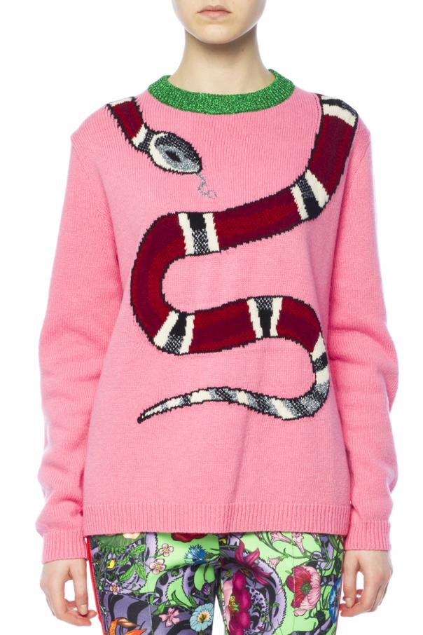 Gucci Embroidered snake sweater | Women's Clothing | Vitkac